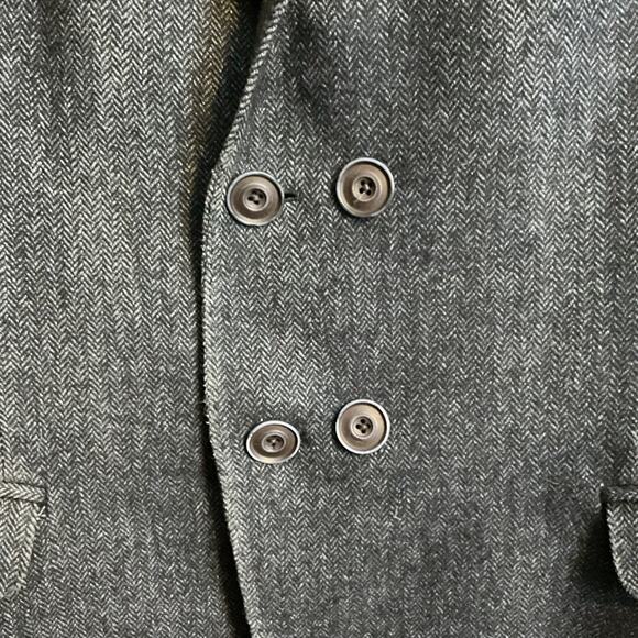 MESSAGERIE Italy Men Blazer US 38 EU 50Grey Herringbone Lana Wool-Read - Picture 3 of 16